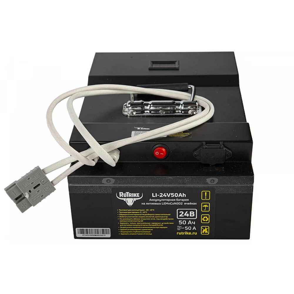 Литиевый тяговый аккумулятор RuTrike (18650 MnCoNi) 24V50A/H 1